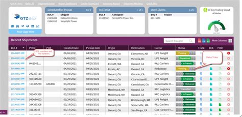 Logistics and freight management tracking with a freight tracking.